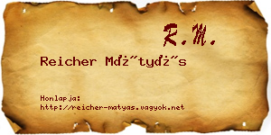 Reicher Mátyás névjegykártya